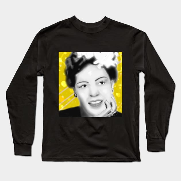 Miss Billie Holiday Long Sleeve T-Shirt by TheFroForce